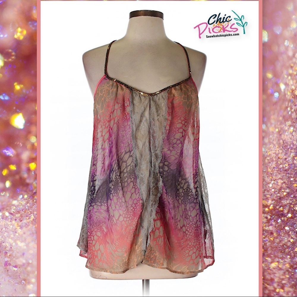 Free People sheer sequined sleeveless tank